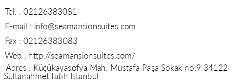 Sea Mansion Suites & Spa telefon numaralar, faks, e-mail, posta adresi ve iletiim bilgileri